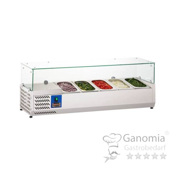 Gastro Kühlaufsatz mit Glas 6 x 1/4 GN Behälter 
